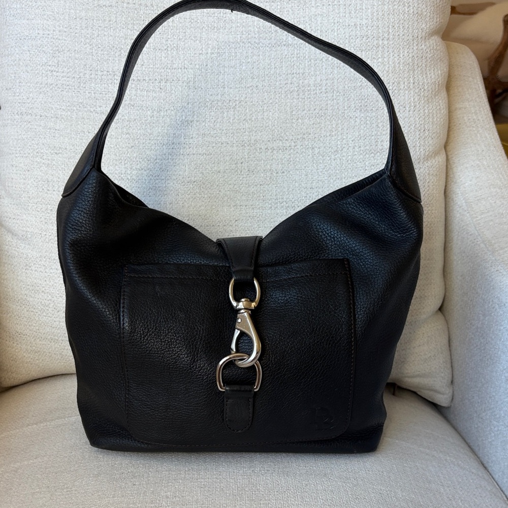 Dooney & Bourke Black Pebble Leather Hobo Bag